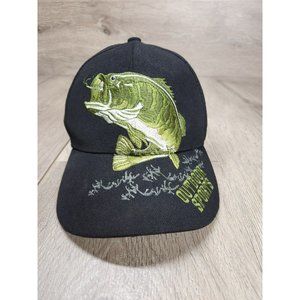 Joycap Outdoor Sports Fishing Bass Fish Black Adjustable Hat